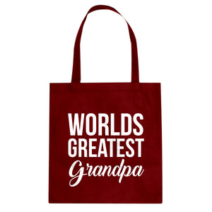 World's Greatest Grandpa Cotton Canvas Tote Bag