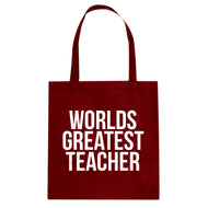 Tote Worlds Greatest Teacher Canvas Tote Bag