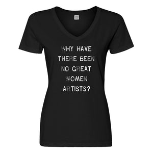 Womens No Great Women Artists Vneck T-shirt