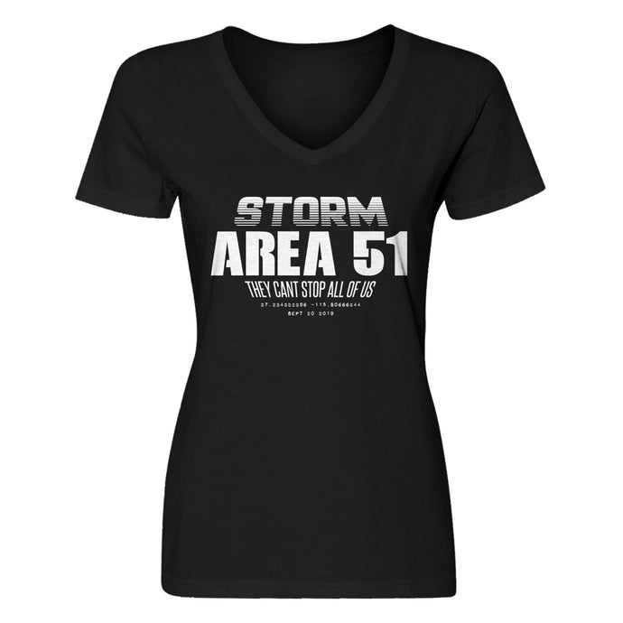 Womens Storm Area 51 They Can't Stop Us All V-Neck T-shirt