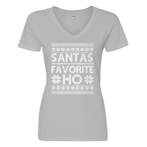 Womens Santas Favorite Ho Vneck T-shirt