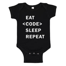 Baby Onesie Eat Code Sleep Repeat 100% Cotton Infant Bodysuit