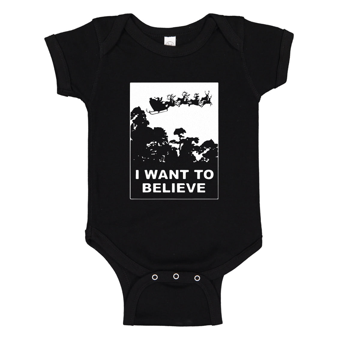 Baby Onesie I Want to Believe Santa 100% Cotton Infant Bodysuit