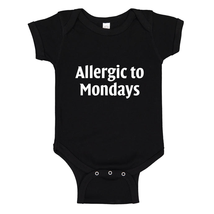 Baby Onesie Allergic to Mondays 100% Cotton Infant Bodysuit