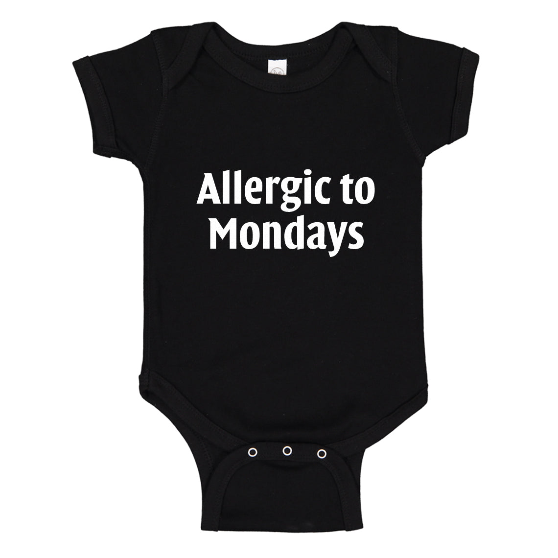 Baby Onesie Allergic to Mondays 100% Cotton Infant Bodysuit