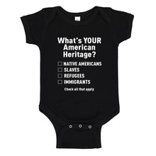 Baby Onesie What's Your Heritage? 100% Cotton Infant Bodysuit