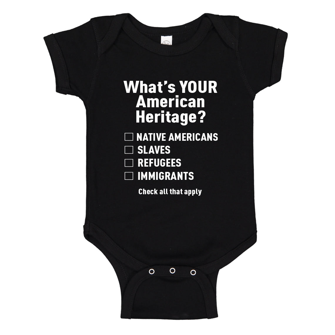 Baby Onesie What's Your Heritage? 100% Cotton Infant Bodysuit