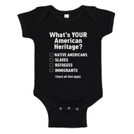 Baby Onesie What's Your Heritage? 100% Cotton Infant Bodysuit