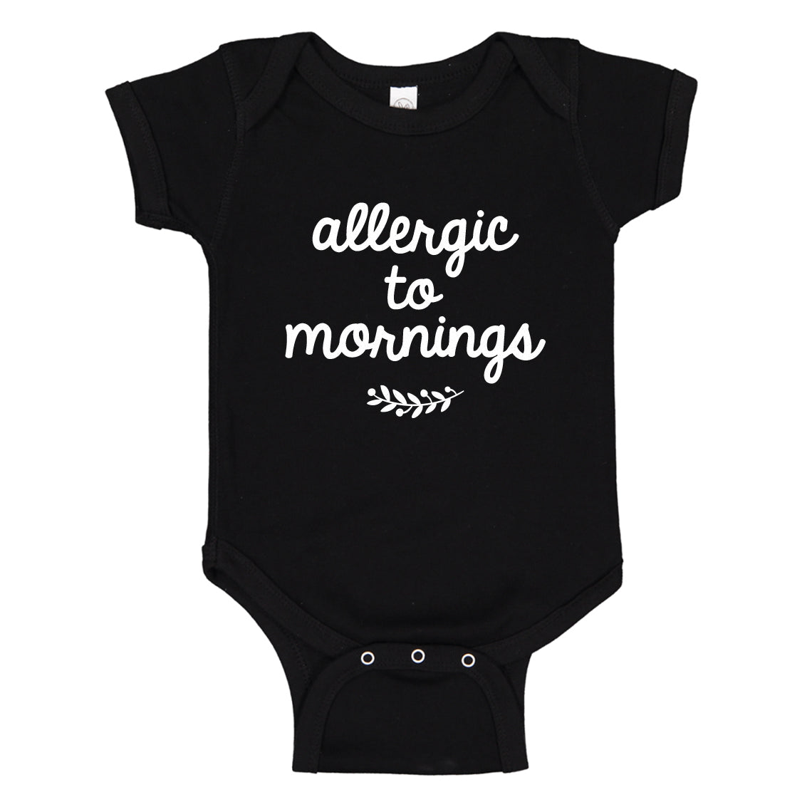 Baby Onesie Allergic to Mornings 100% Cotton Infant Bodysuit