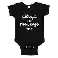 Baby Onesie Allergic to Mornings 100% Cotton Infant Bodysuit