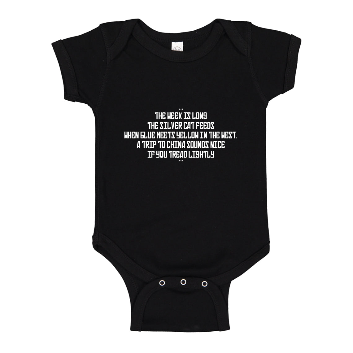 Baby Onesie The Week is Long the Silver Cat Feeds 100% Cotton Infant Bodysuit