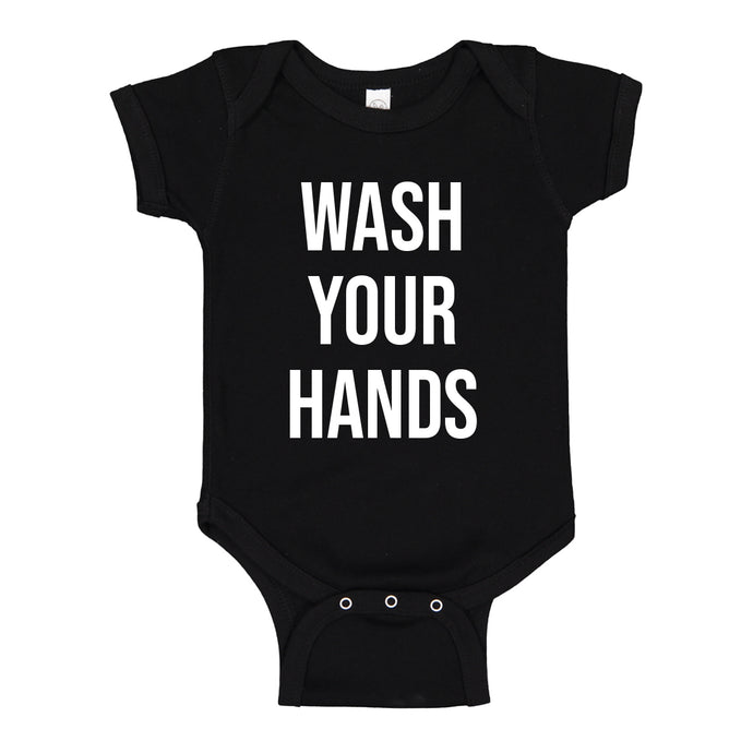 Baby Onesie WASH YOUR HANDS 100% Cotton Infant Bodysuit