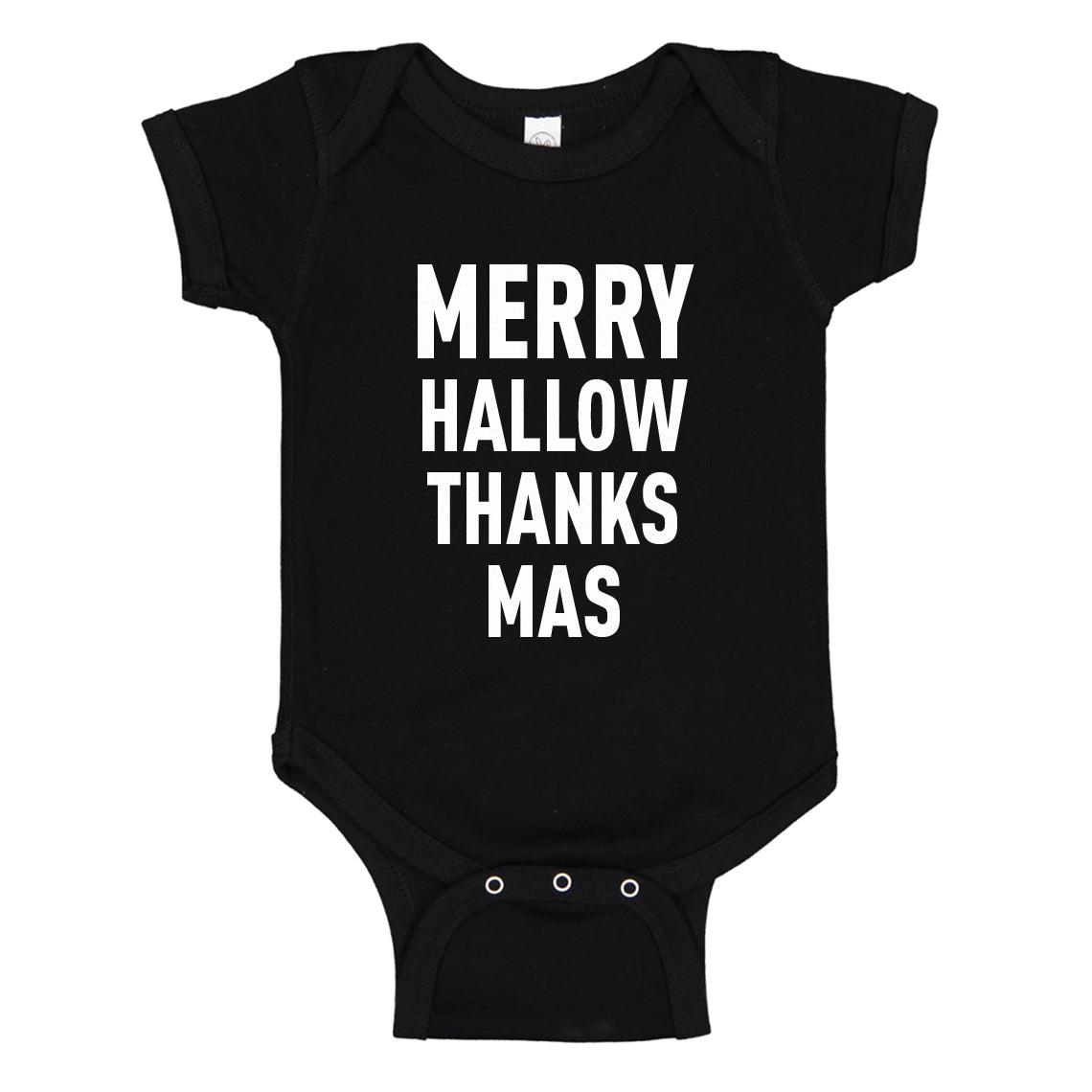 Baby Onesie Merry Hallow Thanks Mas 100% Cotton Infant Bodysuit