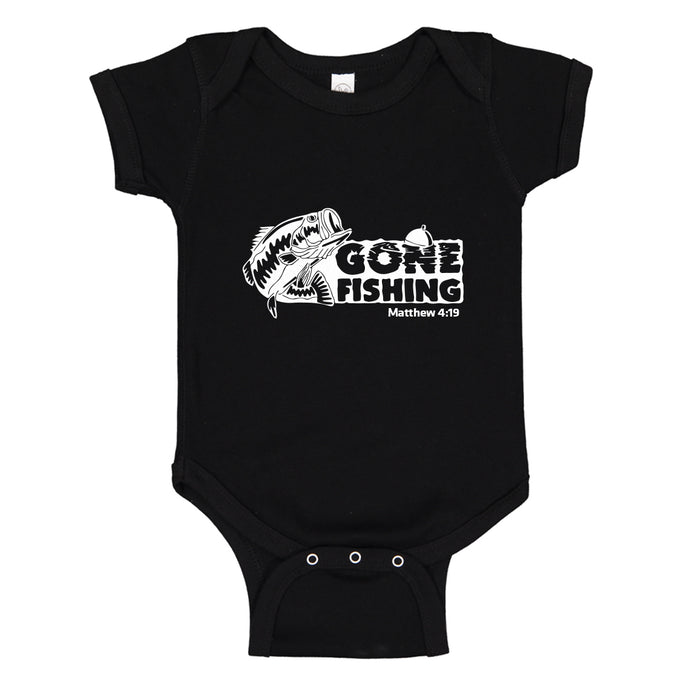 Baby Onesie Gone Fishin 100% Cotton Infant Bodysuit