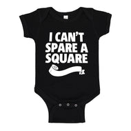 Baby Onesie I Can't Spare a Square 100% Cotton Infant Bodysuit