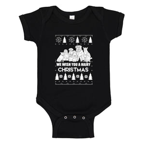 Baby Onesie We Wish You a Hairy Christmas 100% Cotton Infant Bodysuit
