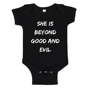 Baby Onesie She is Beyond Good and Evil 100% Cotton Infant Bodysuit