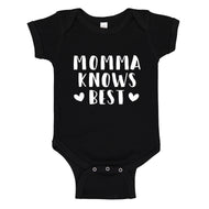 Baby Onesie Momma Knows Best 100% Cotton Infant Bodysuit