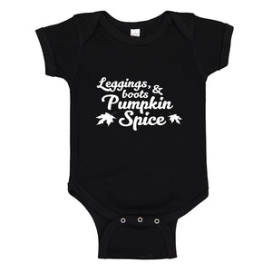 Baby Onesie Leggings, Boots, and Pumpkin Spice 100% Cotton Infant Bodysuit