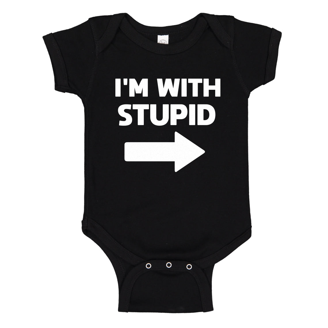 Baby Onesie I'm With Stupid Right 100% Cotton Infant Bodysuit