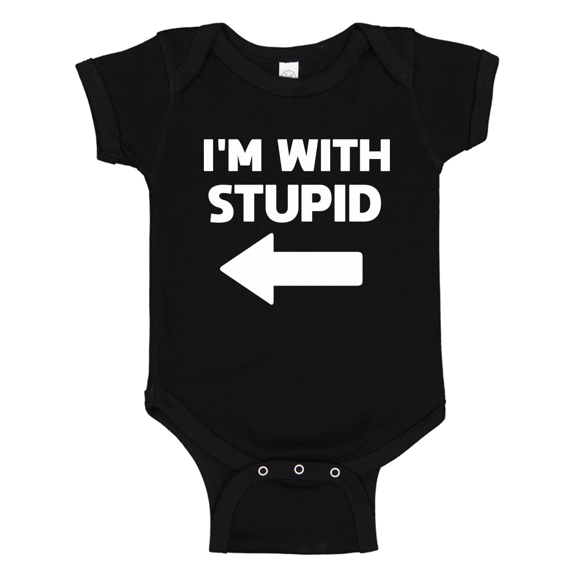 Baby Onesie I'm With Stupid Left 100% Cotton Infant Bodysuit
