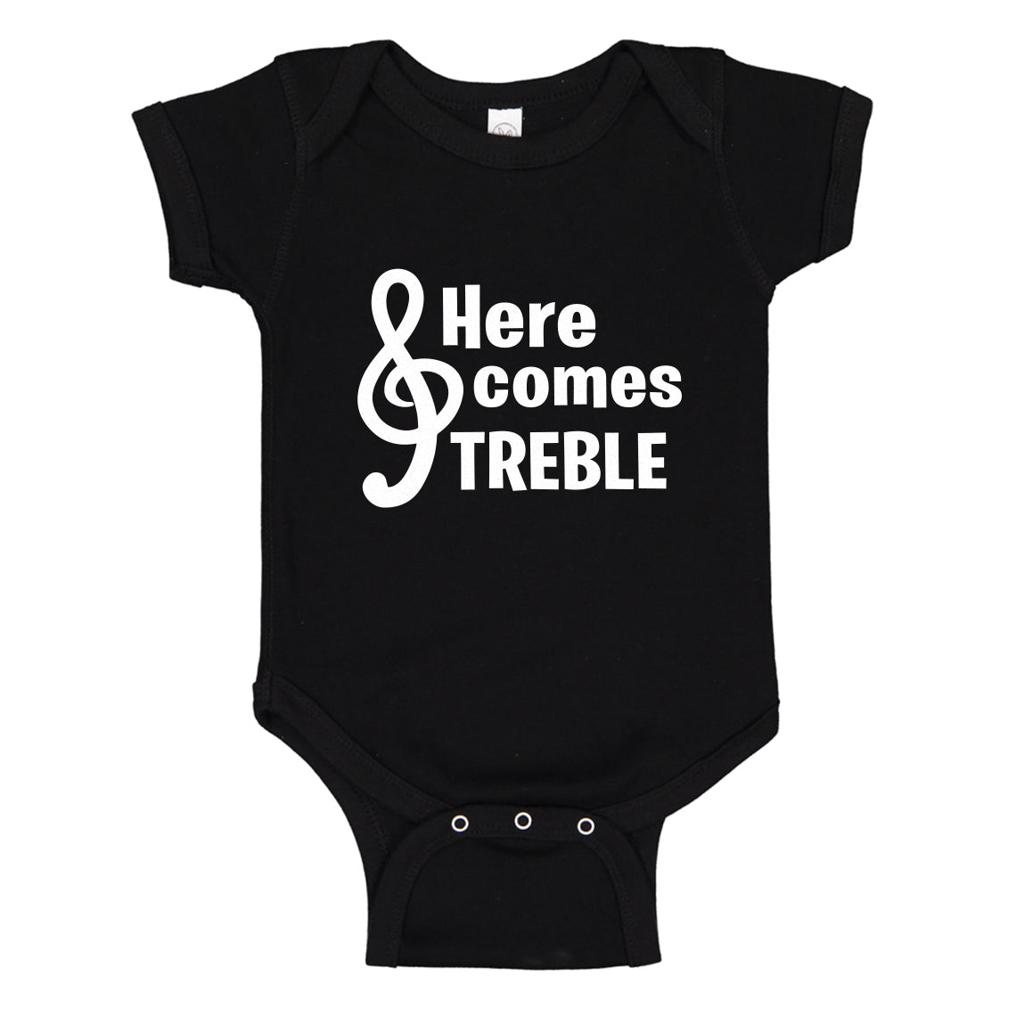 Baby Onesie Here Comes Treble 100% Cotton Infant Bodysuit