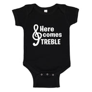 Baby Onesie Here Comes Treble 100% Cotton Infant Bodysuit
