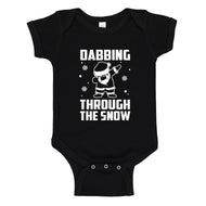 Baby Onesie Dabbing through the Snow 100% Cotton Infant Bodysuit