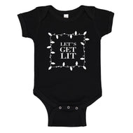 Baby Onesie Lets Get Lit 100% Cotton Infant Bodysuit