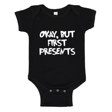 Baby Onesie Okay but first, presents. 100% Cotton Infant Bodysuit
