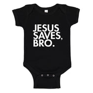 Baby Onesie Jesus Saves Bro 100% Cotton Infant Bodysuit