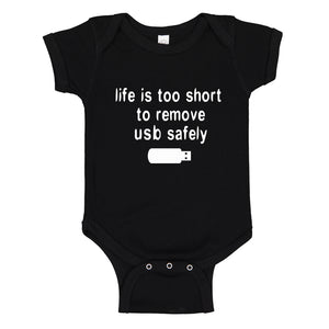 Baby Onesie Remove USB Safely 100% Cotton Infant Bodysuit