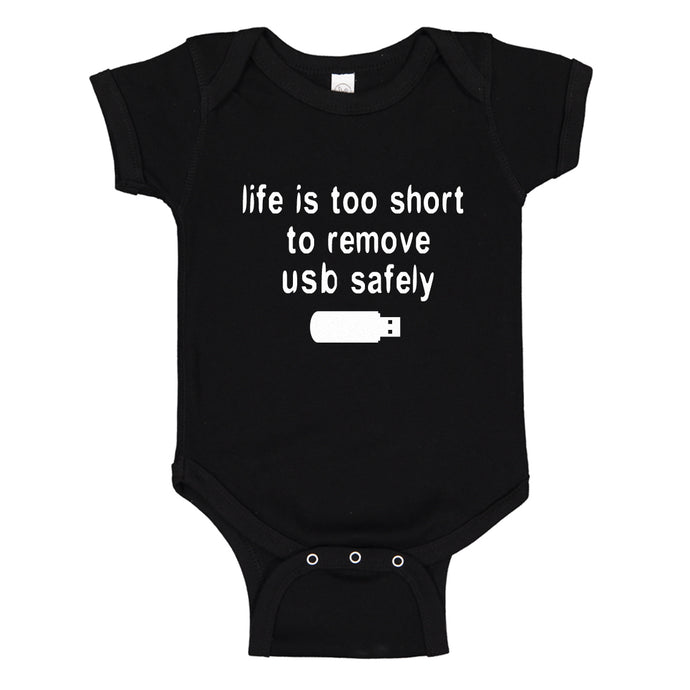 Baby Onesie Remove USB Safely 100% Cotton Infant Bodysuit