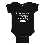 Baby Onesie Remove USB Safely 100% Cotton Infant Bodysuit