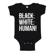 Baby Onesie Black. White. Human! 100% Cotton Infant Bodysuit
