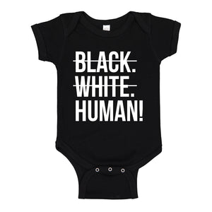 Baby Onesie Black. White. Human! 100% Cotton Infant Bodysuit