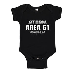 Baby Onesie Storm Area 51 They Can't Stop Us All 100% Cotton Infant Bodysuit