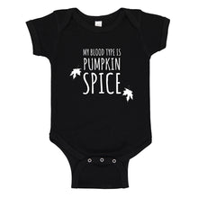Baby Onesie My Blood Type is Pumpkin Spice 100% Cotton Infant Bodysuit