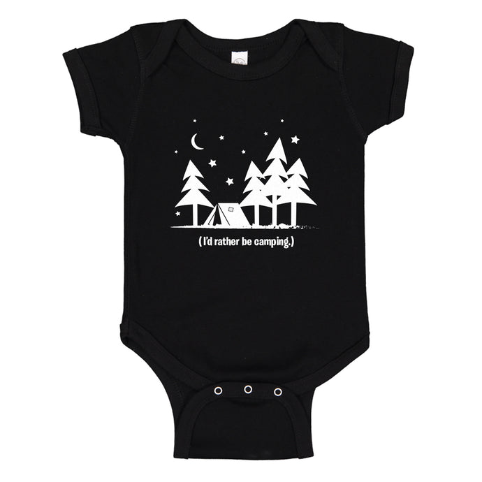 Baby Onesie I'd Rather be Camping 100% Cotton Infant Bodysuit