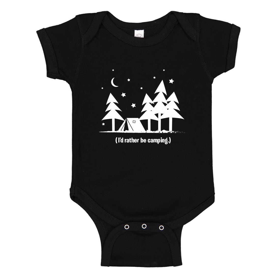 Baby Onesie I'd Rather be Camping 100% Cotton Infant Bodysuit