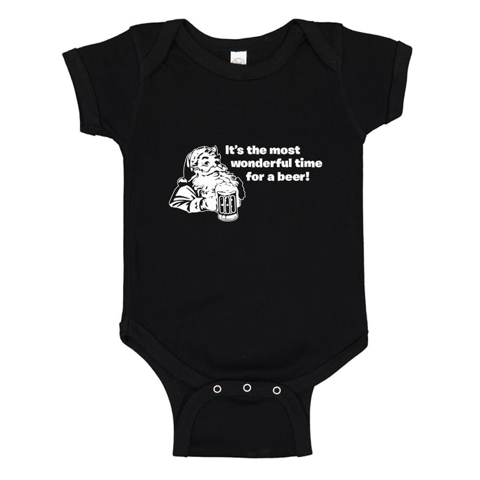 Baby Onesie It's the Most Wonderful Time for a Beer 100% Cotton Infant Bodysuit