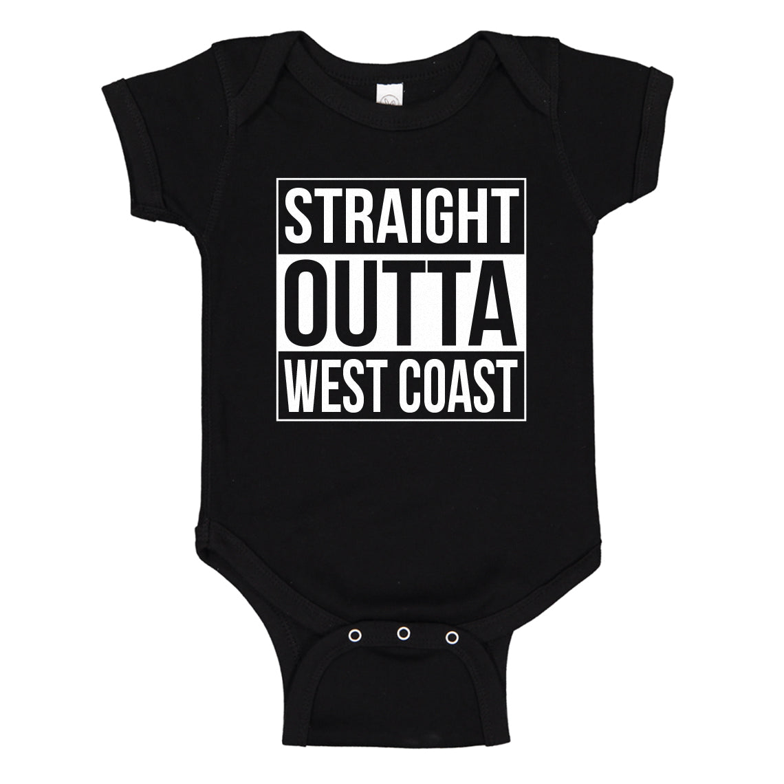 Baby Onesie Straight Outta West Coast 100% Cotton Infant Bodysuit