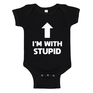 Baby Onesie I'm with Stupid Up 100% Cotton Infant Bodysuit