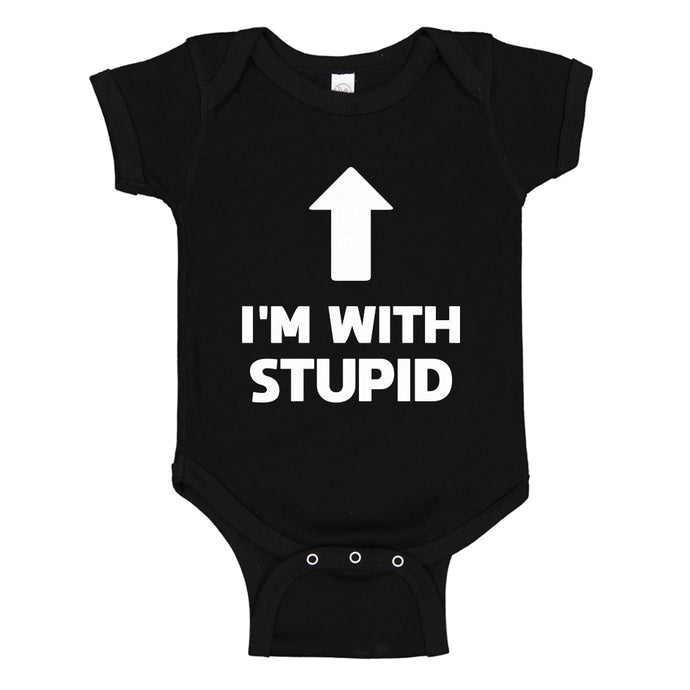 Baby Onesie I'm with Stupid Up 100% Cotton Infant Bodysuit