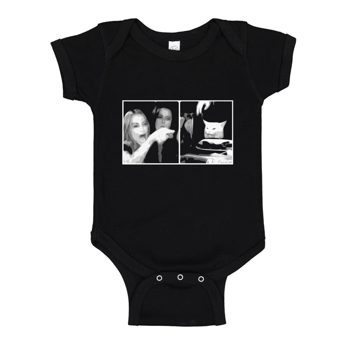 Baby Onesie Woman Yelling at Cat Meme 100% Cotton Infant Bodysuit