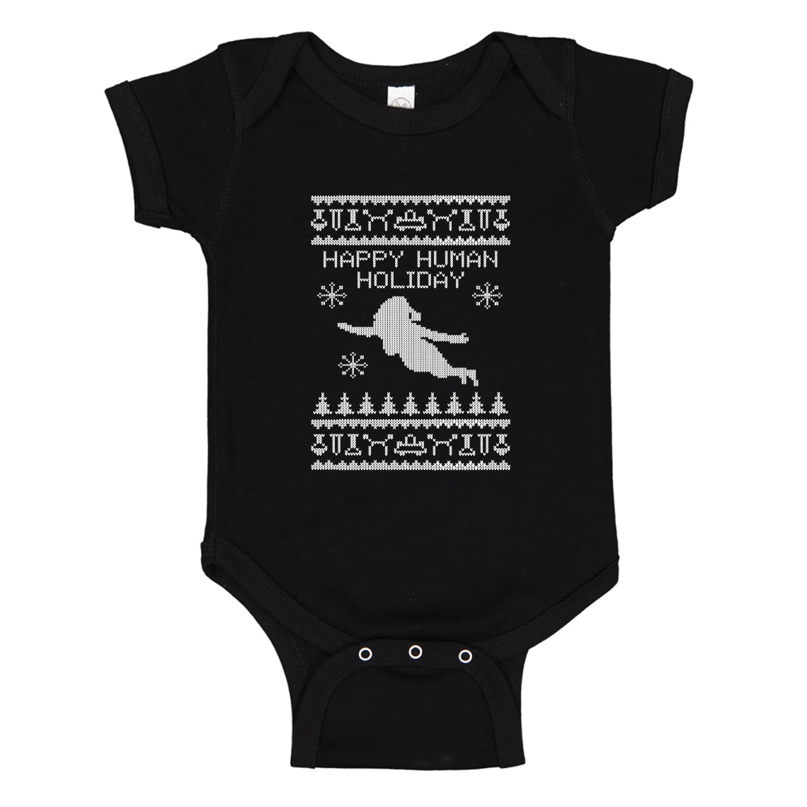 Baby Onesie Happy Human Holiday 100% Cotton Infant Bodysuit