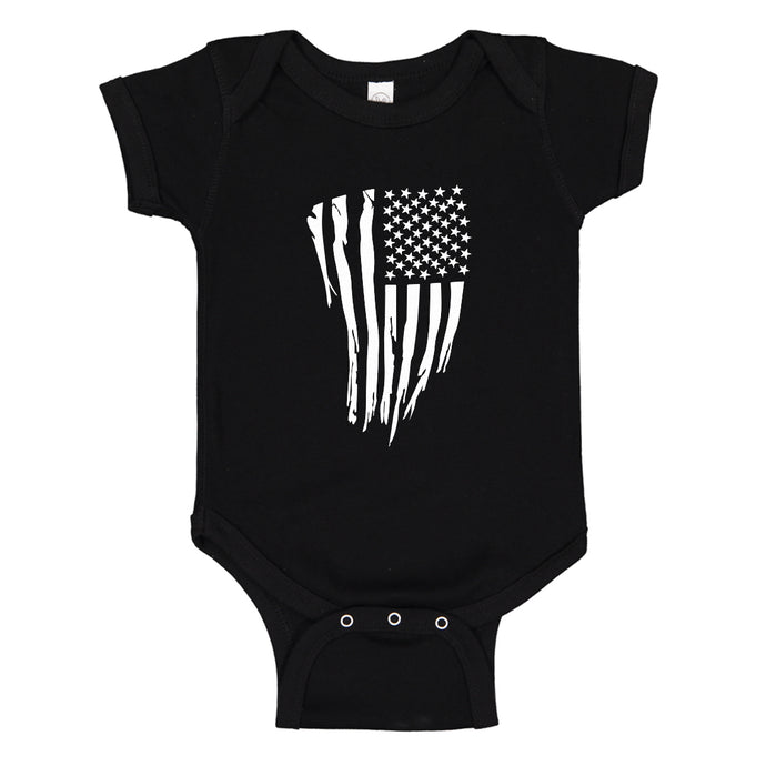 Baby Onesie American Flag Vertical 100% Cotton Infant Bodysuit