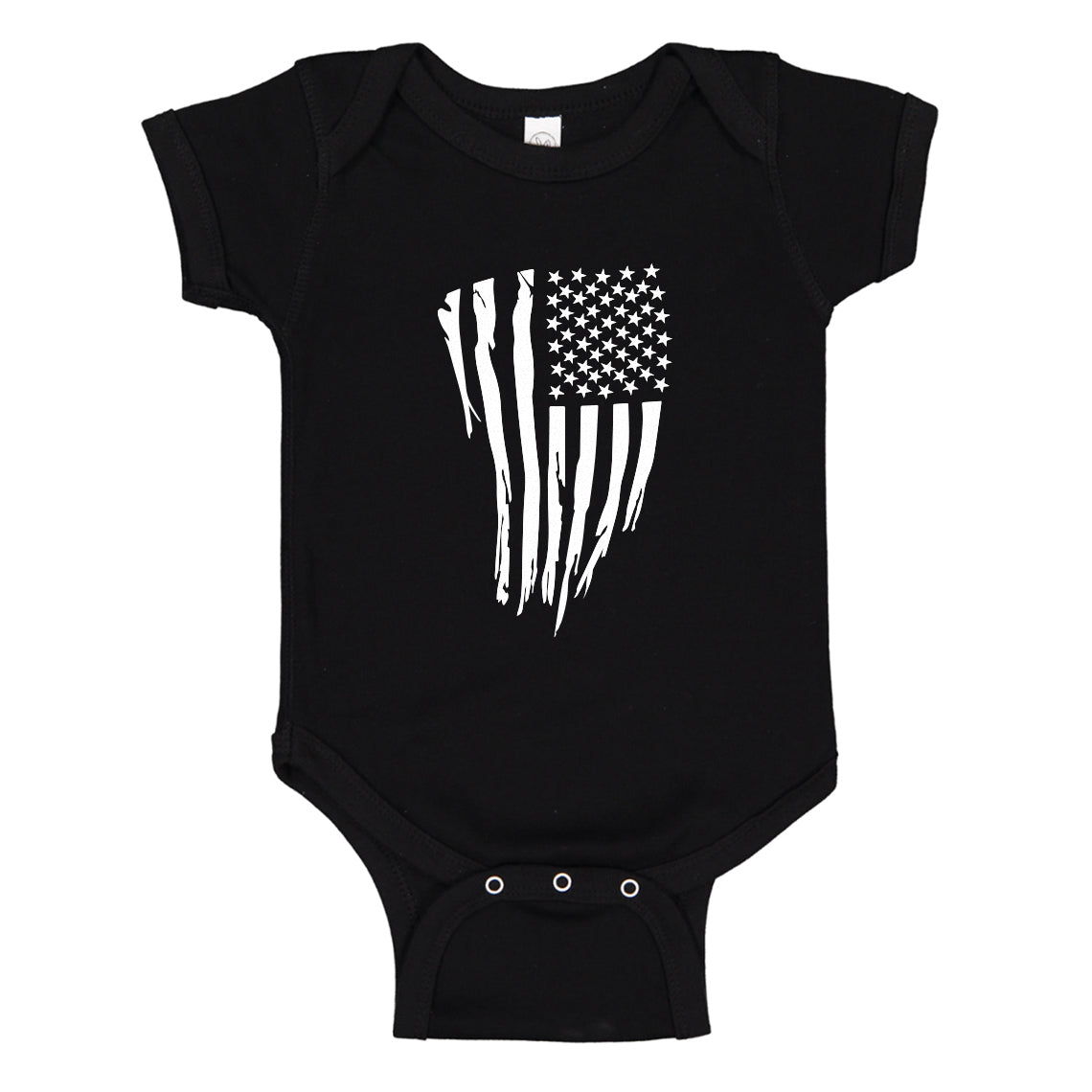 Baby Onesie American Flag Vertical 100% Cotton Infant Bodysuit
