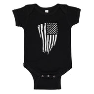 Baby Onesie American Flag Vertical 100% Cotton Infant Bodysuit