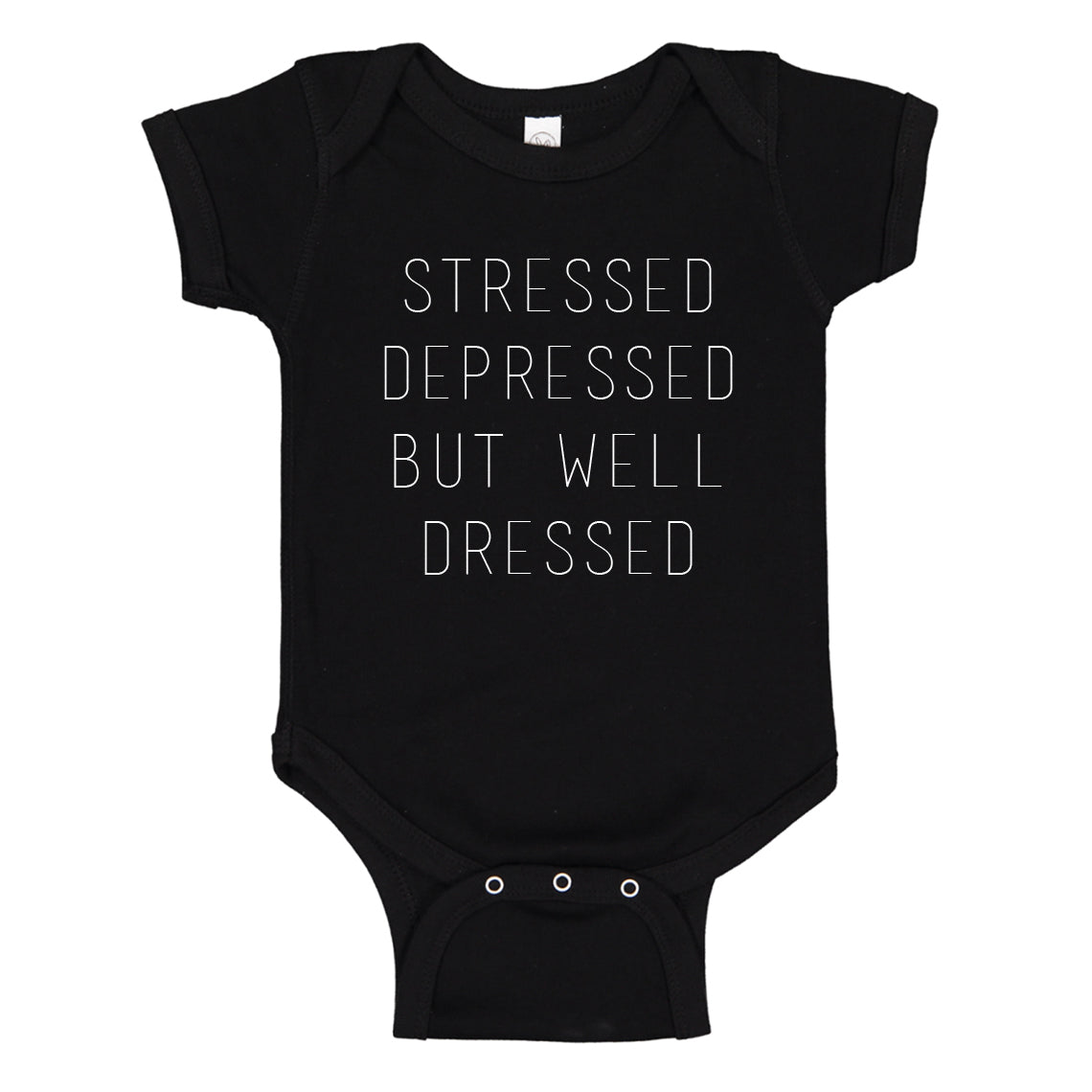 Baby Onesie Stressed Depressed 100% Cotton Infant Bodysuit